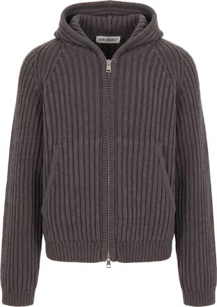 Our Legacy Sage Stripe Level Ribbed Merino Wool Hoodie