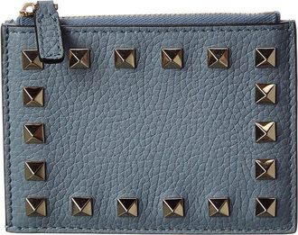 Valentino Rockstud Grainy Leather Card Case