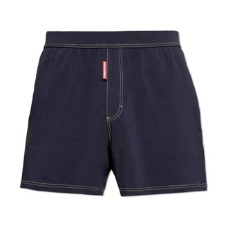 Dsquared2 Bottoms, male, Blue, Size: 2XL Cotton Boxer Shorts with Logo