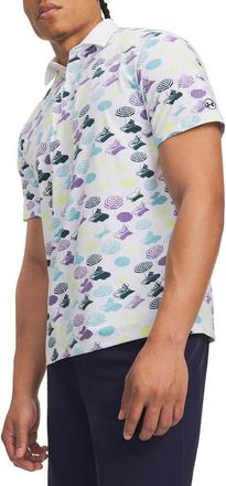 Under Armour UA ArmourDry Performance Golf Polo in White/Purple at Nordstrom, Size Xx-Large