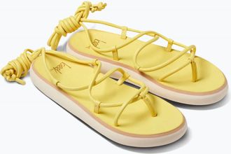 beek Womens Chirp Leather Ankle-Tie Sandals In Citrus