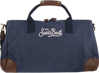 MC2 Saint Barth Canvas Weekend Duffle Bag mit Details in Lederoptik