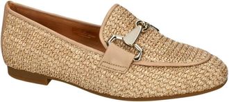 Gabor 85.214.44 Raffia/Nappa Steppa Loafer - Dames - Loafers - Beige - 37 1/2 EU - Leer - Schoenen