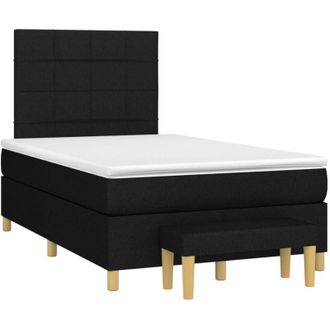 vidaXL Cama Box Spring Con Colch&oacute;n Tela Negro 120x190 Cm Vidaxl