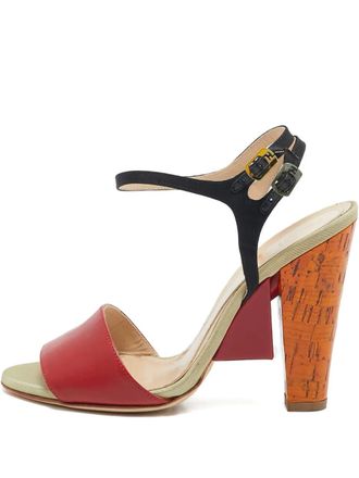 Fendi 110mm buckle-detail heeled sandals - Red