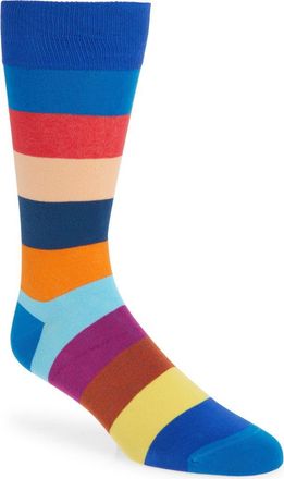 Paul Smith Jonathan Stripe Dress Socks in Cobalt Blue at Nordstrom
