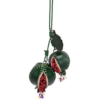 OLD TREND Pom Genuine Leather Botanical Fruit Charm in Teal at Nordstrom