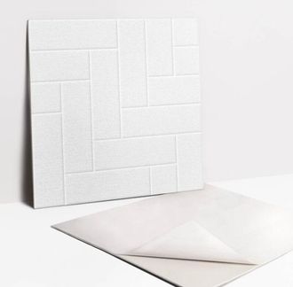 Tulup Pannelli da Parete Autoadesivi - Decorativi - Parete Piastrelle - 9 Pezzi Piastrelle - 9x30x30 cm - Eleganti Mattoni Chiari