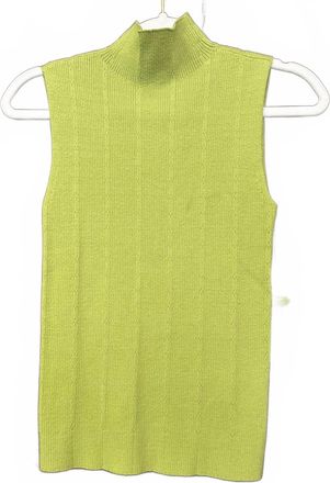Tribal Womens Sleeveless Mock Neck Top In Green