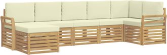 vidaXL Conjunto De Sof&aacute;s De Exterior 7 Uds. Blanco Y Crema Vidaxl
