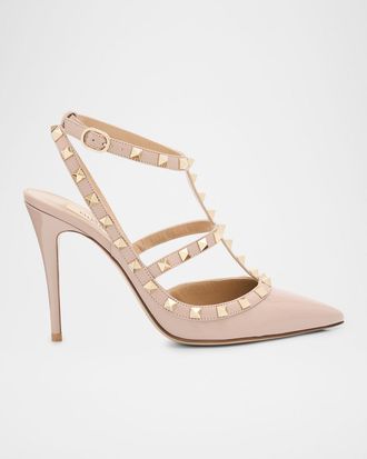 Valentino Garavani Rockstud 100mm Slingback High-Heel Pumps