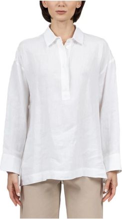 Max Mara Varese Linnen Shirt - Dames - Blouses - Wit - XL - Linnen - Overhemden
