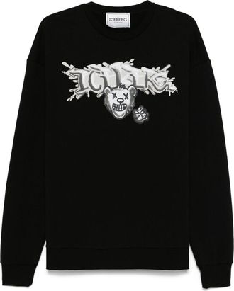 Iceberg logo-print sweatshirt - men - Cotton - S - Black