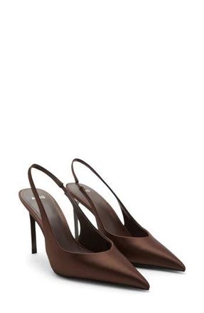 Mango Mica Pointed Toe Slingback Pump in Chocolate at Nordstrom Rack, Size 6.5Us / 37Eu