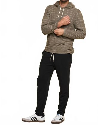 Fundamental Coast Mens Balboa Striped Hoodie In Fatigue