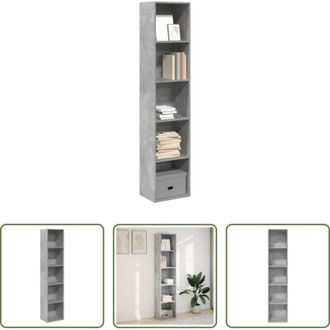 vidaXL Libreria grigio cemento - Libreria Grigio Cemento 40x30x189 cm in Legno Multistrato