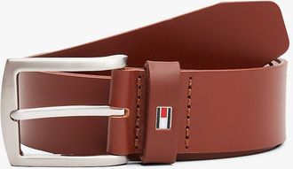 Tommy Hilfiger Mens Flag Loop Leather Belt - Brown - 40