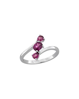 Rina Limor Silver 0.85 Ct. Tw. Rhodolite Three-Stone Bypass Ring