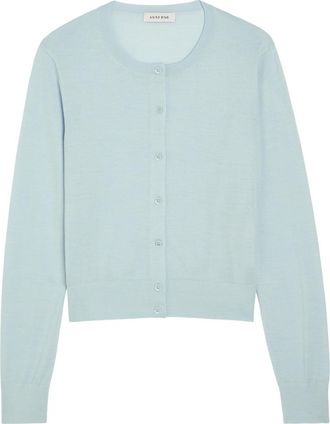 Anine Bing Moni Wool and Cashmere-blend Cardigan - Light Blue - S (UK8-10 / S)
