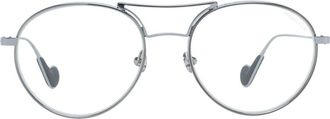 Moncler MO-1044360 Metal Round-Frame Sunglasses - Gray