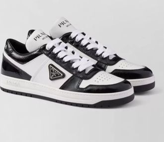Prada low sneakers round toe leather upper