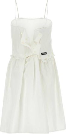 Miu Miu Womens Dress White Cotton Linen