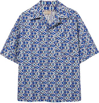 Pucci geometric-print short-sleeve shirt - unisex - Cotton - L - Blue