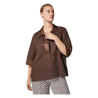 Marina Rinaldi Casacca - female - Marina Rinaldi - Blouses - Brown - XL - Blouses & Shirts