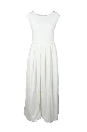 Alpha Studio Long Dress Cotton and Elastane - White