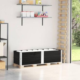 vidaXL Paretali per Pallet 2 pz Neri 150x50cm Legno Massello di Pino vidaXL