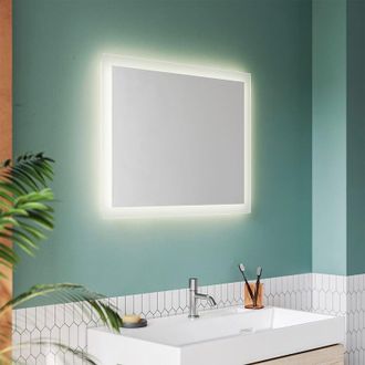 Sonni Specchio da bagno con illuminazione a led Specchio da bagno Specchio da parete Specchio con luce 80x60 - Sonni