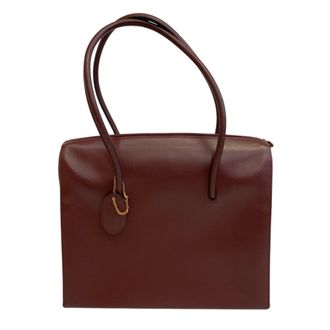 Cartier Red Color Leather Tote Bag (Pre-Owned)