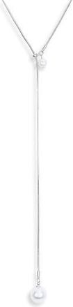 Nordstrom Rack Demi Fine Faux Pearl Lariat Y-Necklace in White- Silver at Nordstrom Rack