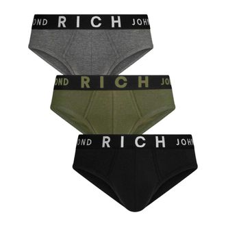John Richmond Tripack low-rise katoenen ribonderbroeken - Heren - Onderbroek - Veelkleurig - S - Katoen - Ondergoed