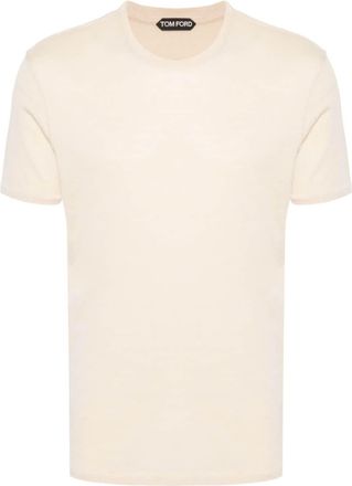 Tom Ford m&eacute;lange-effect cotton-blend T-shirt - men - Cotton/Polyester - 52 - Neutrals