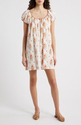 D&ocirc;en Julia Floral Print Organic Cotton Shift Dress in Rose Petit Bouquet De Chamonix at Nordstrom, Size Xx-Small