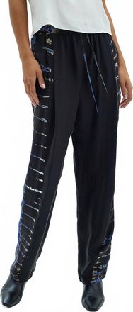 Raquel Allegra Logan Pant In Black Silk Medley