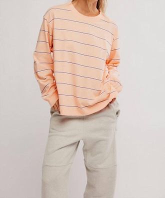 Free People Movement Hustle Striped Layer Top In Awning Stripe Peach