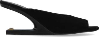 Balmain Suede Wedge Mules - Dames - Sleehakken - Zwart - 36 EU - Leer - Schoenen