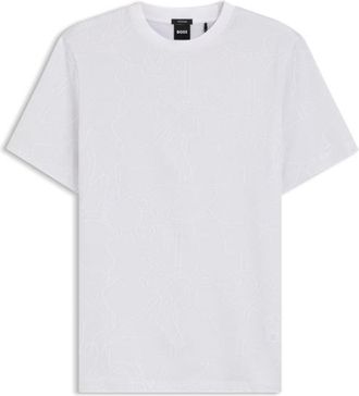 BOSS Jacquard-pattern T-shirt in cotton