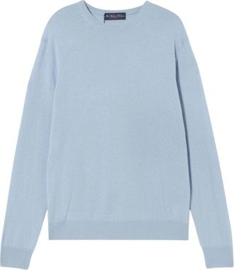 Brooks Brothers Kasjmier Crewneck Sweater - Heren - Cashmere truien - Blauw - S - Kasjmier - Truien & Vesten