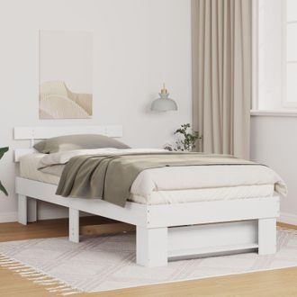 Berkfield Home with Headboard White 90 x 190 cm Solid pine wood