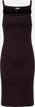 Courr&egrave;ges Courr&egrave;ges Ribbed-knit cotton jersey midi dress
