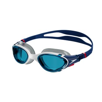 Speedo Heren Biofuse zwembril (Blauw/Wit/Rood)