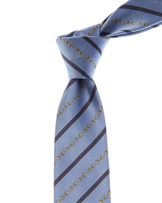 Gucci Blue Bittage Jacquard Silk Tie