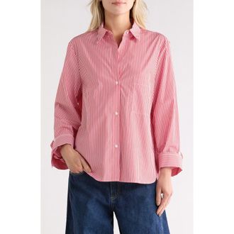 TWP Next Morning Button-Up Shirt in Red /White at Nordstrom Rack, Size Medium/large