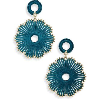 Natasha Corded Flower Drop Earrings in Turquoise at Nordstrom Rack