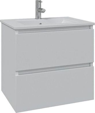 Adema Chaci Badkamermeubelset - 80x46x55cm - 1 keramische wasbak wit - 1 kraangat - 2 lades - mat wit