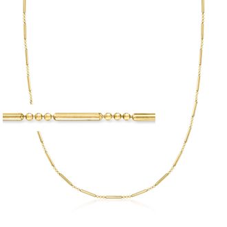 Ross-Simons Italian 18kt Gold Over Sterling Bead-Chain Link Necklace
