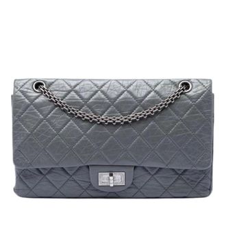 Chanel Pre-owned Leather chanel-bags - Dames - Pre-owned - Grijs - Maat: ONE Size Leer